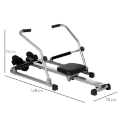 Máquina De Remo Hidráulico Plegable HOMCOM 129x70x70cm Negro Plata -Fitness cardio Ventas maquina de remo hidraulico plegable homcom 129x70x70cm negro plata 2