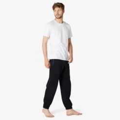 Pantalón Chándal Fitness Felpa Recto Hombre Domyos 500 Negro -Fitness cardio Ventas pantalon chandal fitness felpa recto hombre domyos 500 negro 3
