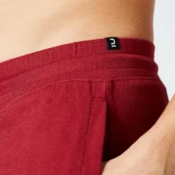 Pantalon Corto Chándal Short Recto Algodón Hombre Domyos Essential Burdeos -Fitness cardio Ventas pantalon corto chandal short recto algodon hombre domyos essential burdeos 4