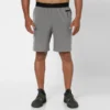 Domyos Pantalón Corto Fitness Hombre Gris Rendimiento Transpirable Bolsillos Cremallera