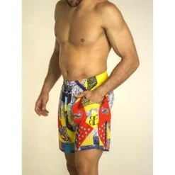 Pantalón Corto Hombre Banbroken RIO Multicolor Amarillo -Fitness cardio Ventas pantalon corto hombre banbroken rio multicolor amarillo 3