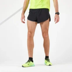 Pantalón Corto Running Hombre Kiprun Split Negro