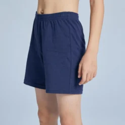 Domyos Short Niños Algodón - Básico Gris -Fitness cardio Ventas pantalon corto short chandal gimnasia domyos nio y nia basico azul