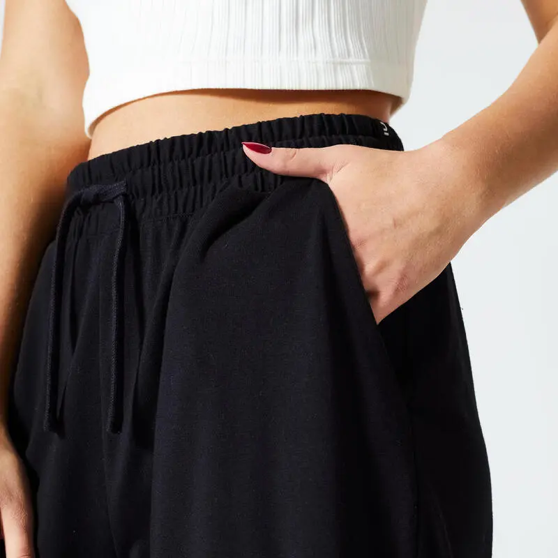 Domyos Pantalón Jogger Fitness 520 Mujer Negro Flare 6 Domyos Pantalón Jogger Fitness 520 Mujer Negro Flare - Imagen 4