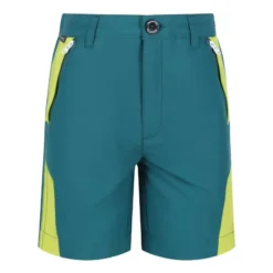 Regatta Pantalones Cortos Sorcer II Diseño Montaña Para Niños/Niñas Verde Pacífico, Kiwi