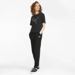Pantalones Mujer PUMA Essentials+ Embroidery Negro -Fitness cardio Ventas pantalones mujer puma essentials embroidery negro 3