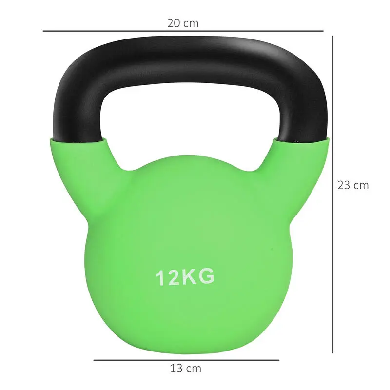 Pesa Rusa 12 Kg De Hierro Fundido Kettlebell HOMCOM 20x13x23 Cm Verde 5 Pesa Rusa 12 Kg De Hierro Fundido Kettlebell HOMCOM 20x13x23 Cm Verde - Imagen 3