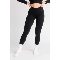 AESTHETIC WOLF 'Ribbbed Seamless Legging' - Malla Acanalada Fitness - Mujer - Negro