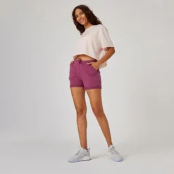 Domyos Short Pantalon Corto Fitness Algodón Con Bolsillos Mujer Violeta 10 Domyos Short Pantalon Corto Fitness Algodón Con Bolsillos Mujer Violeta -Fitness cardio Ventas short pantalon corto fitness algodon con bolsillos mujer violeta 2