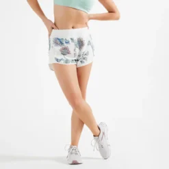 Short Pantalon Corto Fitness Amplia Mujer Domyos Blanco