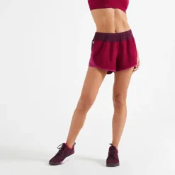 Short Pantalon Corto Fitness Amplia Mujer Domyos Blanco -Fitness cardio Ventas short pantalon corto fitness amplia mujer domyos remolacha