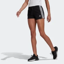 Short Pantalón Corto Fitness Mujer Adidas 3 Rayas Negro