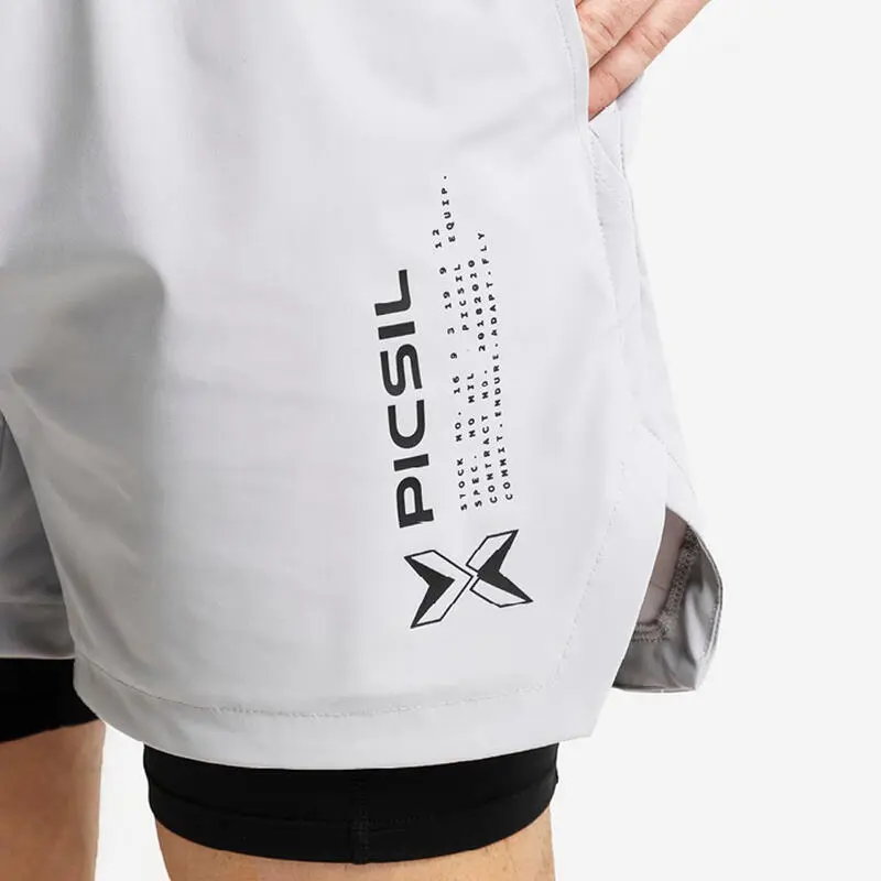PICSIL Shorts Con Malla Compresión 2 En 1 Hombre Premium 0.1 - XL - Gris Perla 6 PICSIL Shorts Con Malla Compresión 2 En 1 Hombre Premium 0.1 - XL - Gris Perla - Imagen 4