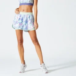 Shorts Fitness 2 En 1 Antirozaduras Mujer Domyos Negro -Fitness cardio Ventas shorts fitness 2 en 1 antirozaduras mujer domyos verde romero