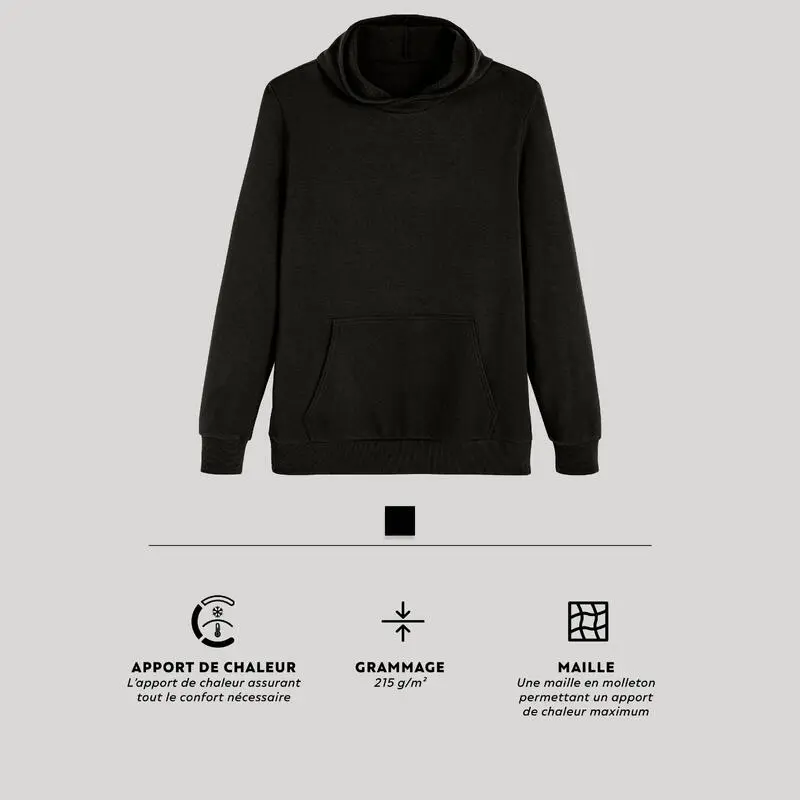 Sudadera Chaqueta Fitness Con Capucha Hombre Domyos 100 Negro 4 Sudadera Chaqueta Fitness Con Capucha Hombre Domyos 100 Negro - Imagen 2