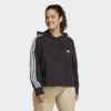 ADIDAS Sudadera Con Capucha Essentials French Terry Crop 3 Bandas (Tallas Grandes) -Fitness cardio Ventas sudadera con capucha essentials french terry crop 3 bandas tallas grandes