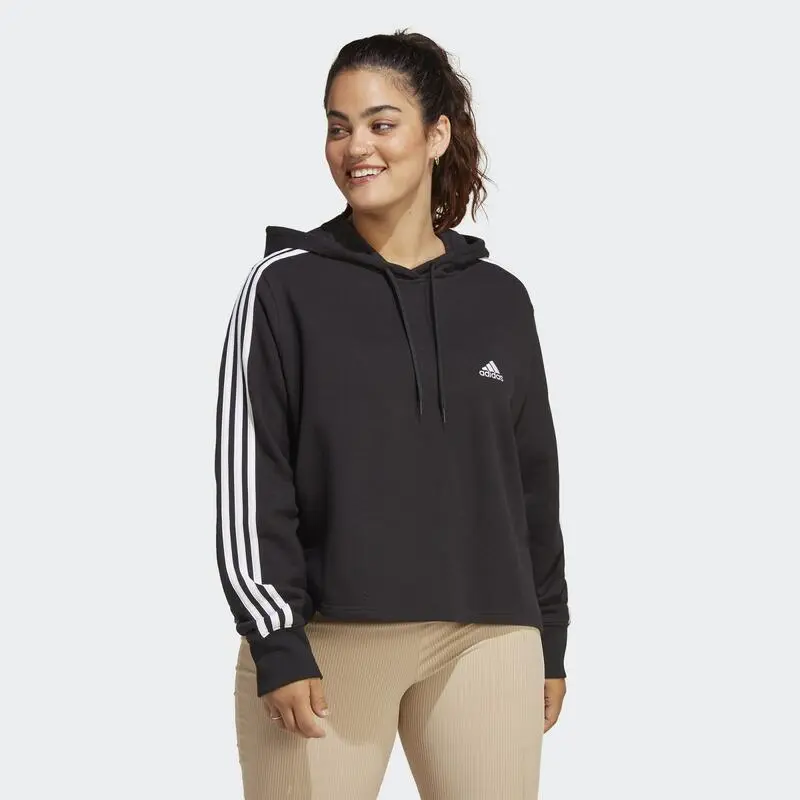 ADIDAS Sudadera Con Capucha Essentials French Terry Crop 3 Bandas (Tallas Grandes) 3 ADIDAS Sudadera Con Capucha Essentials French Terry Crop 3 Bandas (Tallas Grandes)