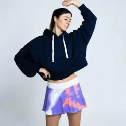 THE RUNNING REPUBLIC Sudadera De Cuello Redondo Con Capucha De Algodón De Mujer TRR Azul -Fitness cardio Ventas sudadera de cuello redondo con capucha de algodon de mujer trr azul 1