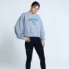 THE RUNNING REPUBLIC Sudadera De Cuello Redondo De Algodón Barcelona 92 De Mujer TRR Gris -Fitness cardio Ventas sudadera de cuello redondo de algodon barcelona 92 de mujer trr gris