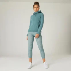Sudadera Fitness Con Capucha Mujer Domyos 520 Verde -Fitness cardio Ventas sudadera fitness con capucha mujer domyos 520 verde 2