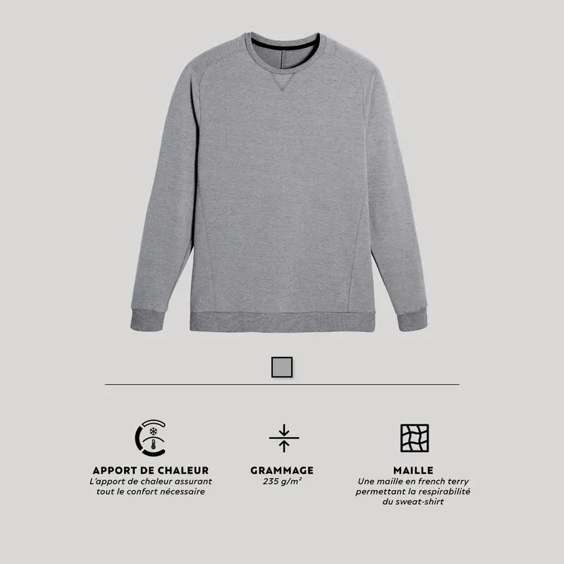 Sudadera Fitness Cuello Redondo Hombre Domyos Gris 4 Sudadera Fitness Cuello Redondo Hombre Domyos Gris - Imagen 2