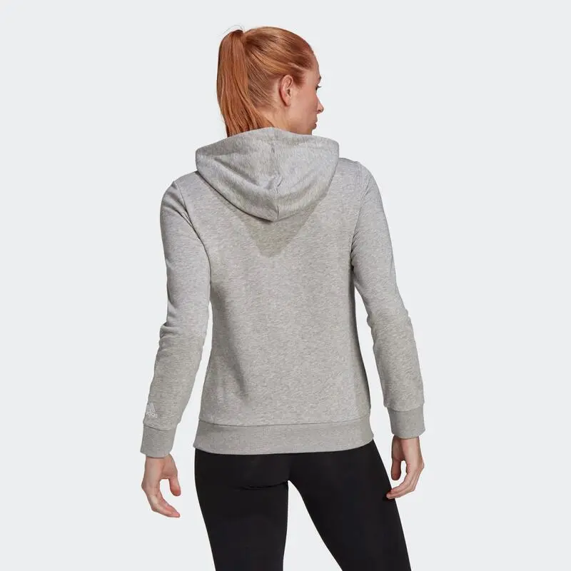 Sudadera Fitness Soft Training Linear Adidas Mujer Gris Capucha 4 Sudadera Fitness Soft Training Linear Adidas Mujer Gris Capucha - Imagen 2