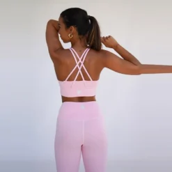 Top Deportivo Fitness Sostenible Poliéster Mujer Fitplanet Posidonia Rosa -Fitness cardio Ventas top deportivo fitness sostenible poliester mujer fitplanet posidonia rosa 3