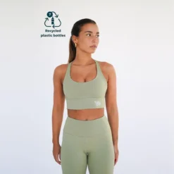 Top Deportivo Fitness Sostenible Poliéster Mujer Fitplanet Seaturtle Verde