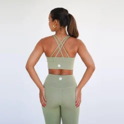Top Deportivo Fitness Sostenible Poliéster Mujer Fitplanet Seaturtle Verde -Fitness cardio Ventas top deportivo fitness sostenible poliester mujer fitplanet seaturtle verde 3