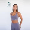 Top Deportivo Fitness Sostenible Poliéster Mujer Fitplanet Shark Gris -Fitness cardio Ventas top deportivo fitness sostenible poliester mujer fitplanet shark gris