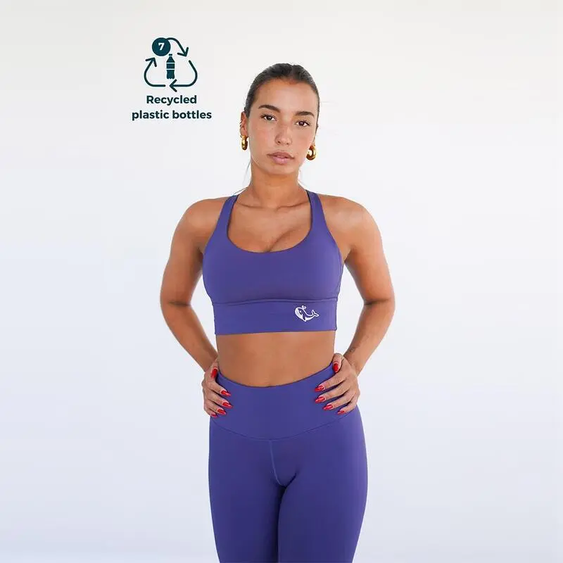 Top Deportivo Fitness Sostenible Poliéster Mujer Fitplanet Whale Azul Oscuro 3 Top Deportivo Fitness Sostenible Poliéster Mujer Fitplanet Whale Azul Oscuro