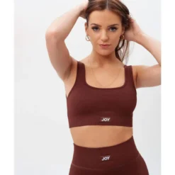 Joy Studio Top Sujetador Deportivo Acanalado Sweet Line - Café -Fitness cardio Ventas top sujetador deportivo acanalado sweet line cafe 1