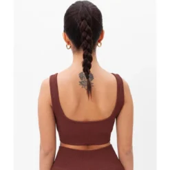 Joy Studio Top Sujetador Deportivo Acanalado Sweet Line - Café -Fitness cardio Ventas top sujetador deportivo acanalado sweet line cafe 3