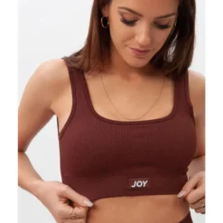 Joy Studio Top Sujetador Deportivo Acanalado Sweet Line - Café -Fitness cardio Ventas top sujetador deportivo acanalado sweet line cafe 4