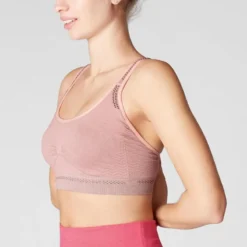 KIMJALY Top Sujetador Deportivo Mujer Comfort Yoga Relleno Extraible Rosa Pastel -Fitness cardio Ventas top sujetador deportivo mujer comfort yoga relleno extraible rosa pastel 3