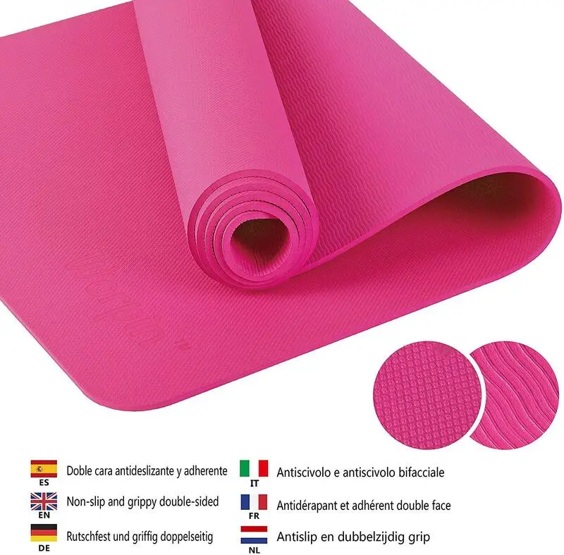 WUEPS Yoga Mat / Esterilla De Yoga Suave Confort 183 CM / Rosa 4 WUEPS Yoga Mat / Esterilla De Yoga Suave Confort 183 CM / Rosa - Imagen 2